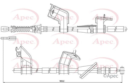 Apec CAB1148 Cable Pull, parking brake - 1