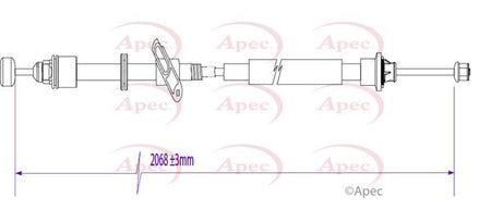 Apec CAB1156 Cable Pull, parking brake - 1