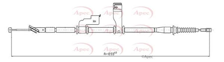 Apec CAB1166 Cable Pull, parking brake - 1