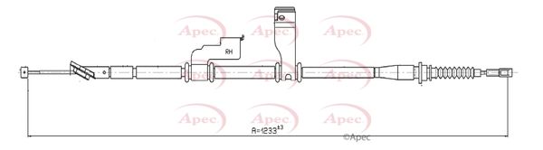 Apec CAB1166 Cable Pull, parking brake - 1