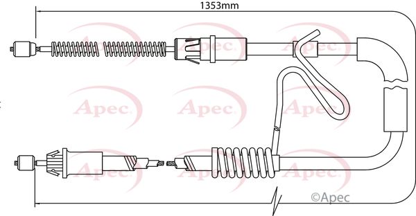 Apec CAB1174 Cable Pull, parking brake - 1