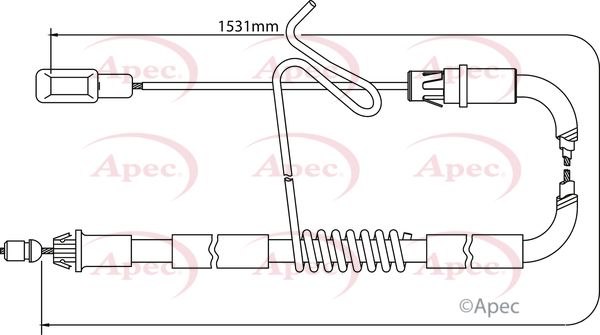 Apec CAB1196 Cable Pull, parking brake - 1