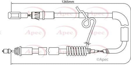 Apec CAB1197 Cable Pull, parking brake - 1