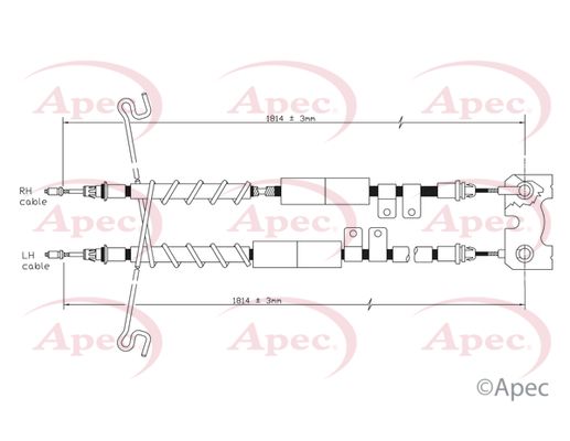Apec CAB1202 Cable Pull, parking brake - 1