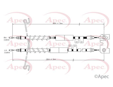 Apec CAB1202 Cable Pull, parking brake - 1