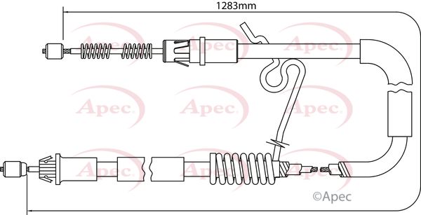 Apec CAB1204 Cable Pull, parking brake - 1