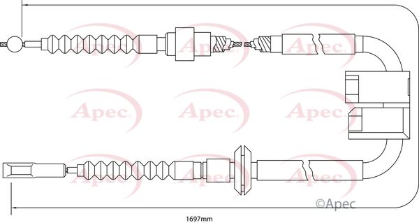Apec CAB1205 Cable Pull, parking brake - 1