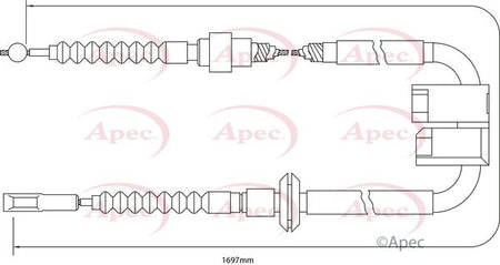 Apec CAB1205 Cable Pull, parking brake - 1