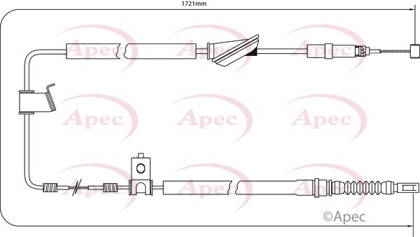 Apec CAB1207 Cable Pull, parking brake - 1