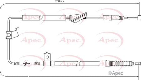 Apec CAB1208 Cable Pull, parking brake - 1