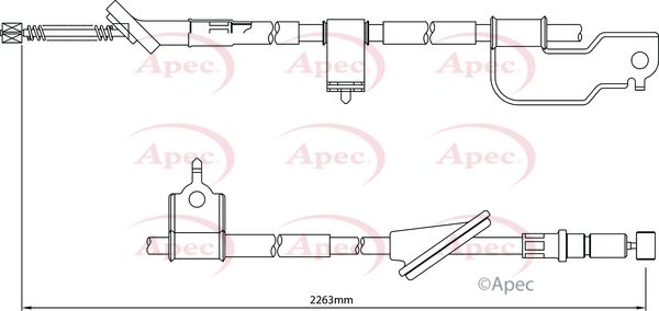 Apec CAB1215 Cable Pull, parking brake - 1