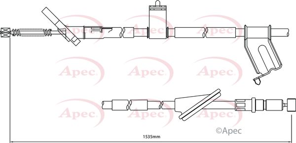 Apec CAB1216 Cable Pull, parking brake - 1