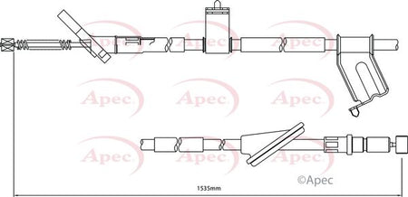 Apec CAB1216 Cable Pull, parking brake - 1