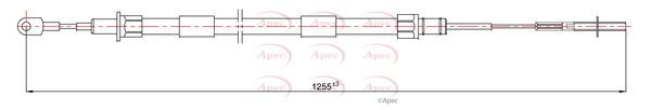 Apec CAB1222 Cable Pull, parking brake - 1