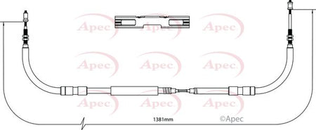 Apec CAB1223 Cable Pull, parking brake - 1