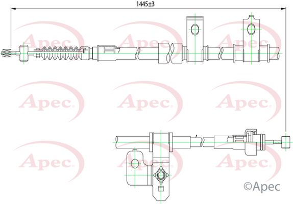Apec CAB1225 Cable Pull, parking brake - 1