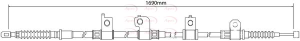 Apec CAB1232 Cable Pull, parking brake - 1