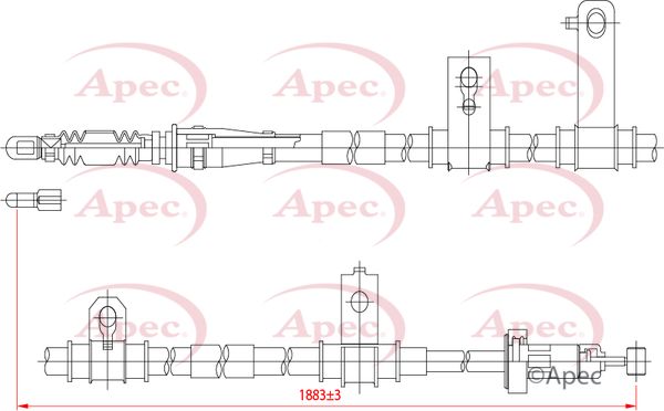 Apec CAB1235 Cable Pull, parking brake - 1