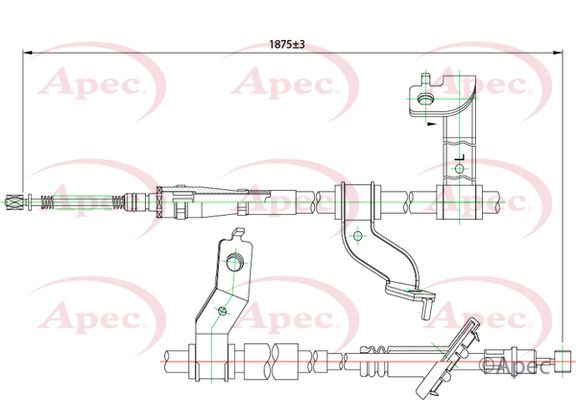Apec CAB1237 Cable Pull, parking brake - 1