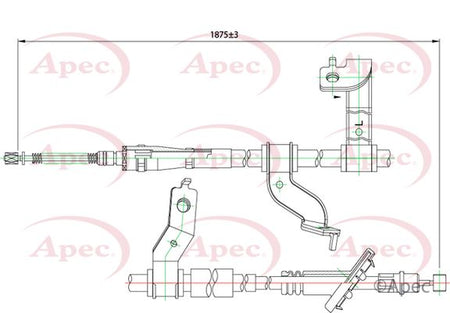 Apec CAB1237 Cable Pull, parking brake - 1