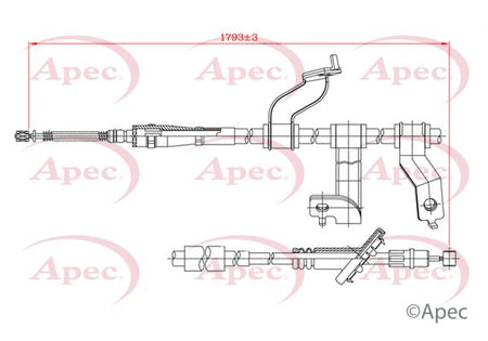 Apec CAB1238 Cable Pull, parking brake - 1