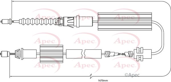 Apec CAB1244 Cable Pull, parking brake - 1