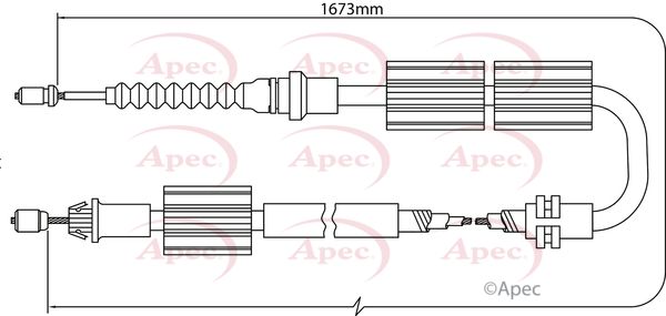 Apec CAB1245 Cable Pull, parking brake - 1