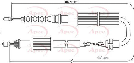 Apec CAB1245 Cable Pull, parking brake - 1