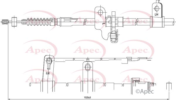 Apec CAB1252 Cable Pull, parking brake - 1