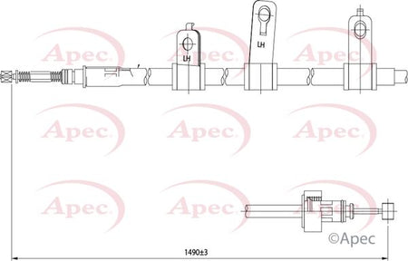 Apec CAB1253 Cable Pull, parking brake - 1