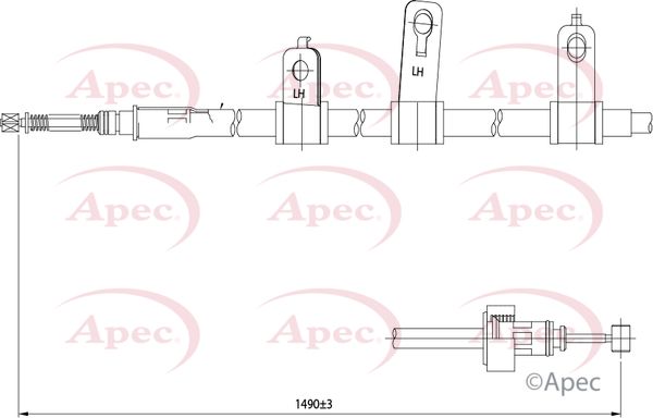 Apec CAB1253 Cable Pull, parking brake - 1