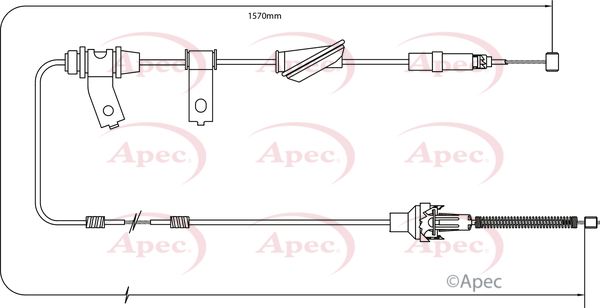 Apec CAB1264 Cable Pull, parking brake - 1