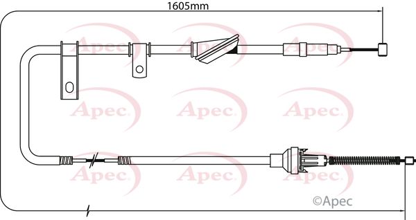 Apec CAB1265 Cable Pull, parking brake - 1