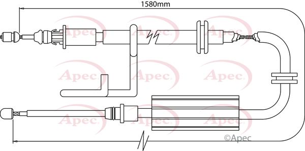 Apec CAB1268 Cable Pull, parking brake - 1