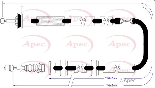 Apec CAB1272 Cable Pull, parking brake - 1
