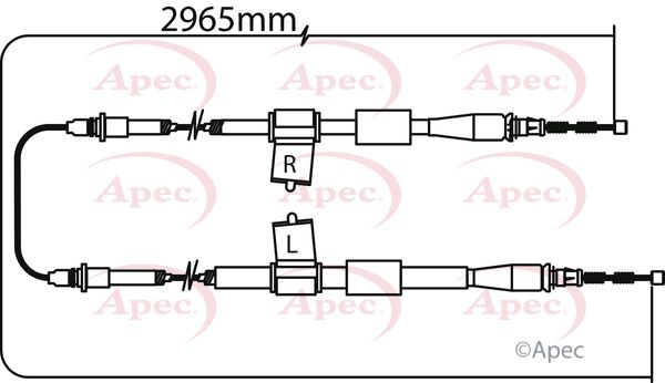 Apec CAB1274 Cable Pull, parking brake - 1