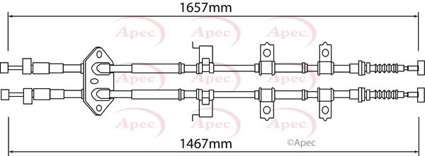 Apec CAB1276 Cable Pull, parking brake - 1