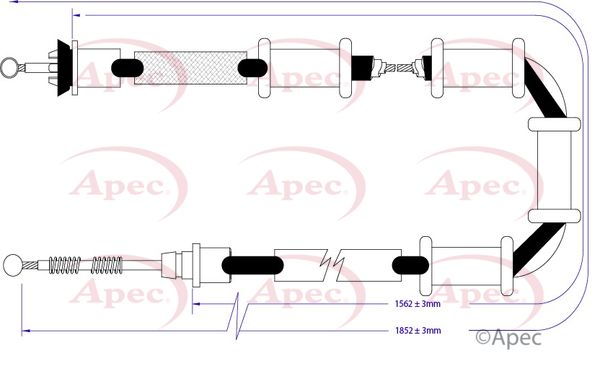 Apec CAB1278 Cable Pull, parking brake - 1