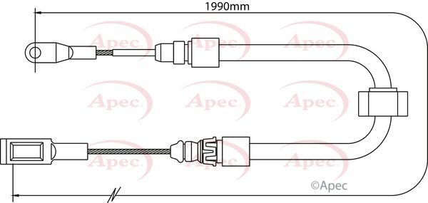 Apec CAB1282 Cable Pull, parking brake - 1