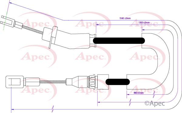 Apec CAB1285 Cable Pull, parking brake - 1