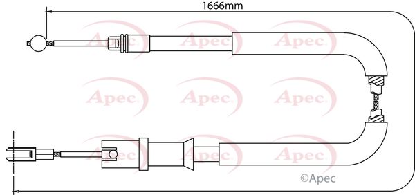Apec CAB1289 Cable Pull, parking brake - 1