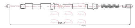Apec CAB1291 Cable Pull, parking brake - 1