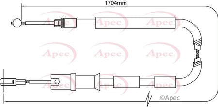 Apec CAB1292 Cable Pull, parking brake - 1