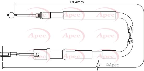 Apec CAB1292 Cable Pull, parking brake - 1