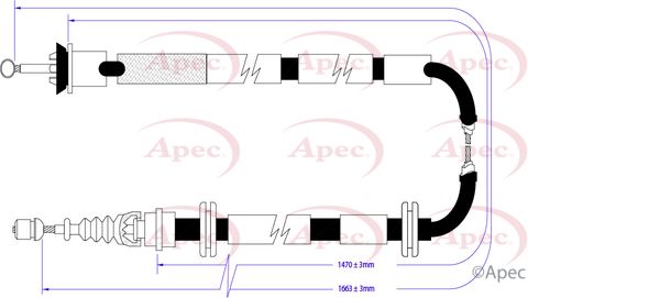 Apec CAB1300 Cable Pull, parking brake - 1