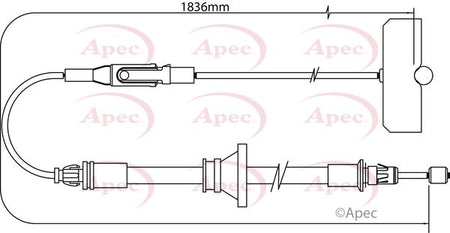 Apec CAB1313 Cable Pull, parking brake - 1