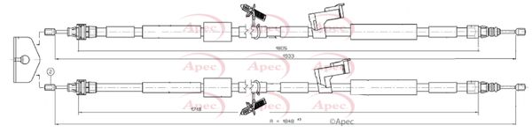 Apec CAB1315 Cable Pull, parking brake - 1