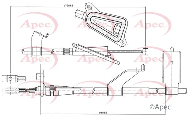 Apec CAB1324 Cable Pull, parking brake - 1