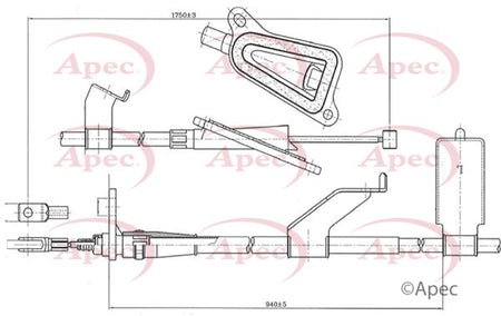 Apec CAB1324 Cable Pull, parking brake - 1