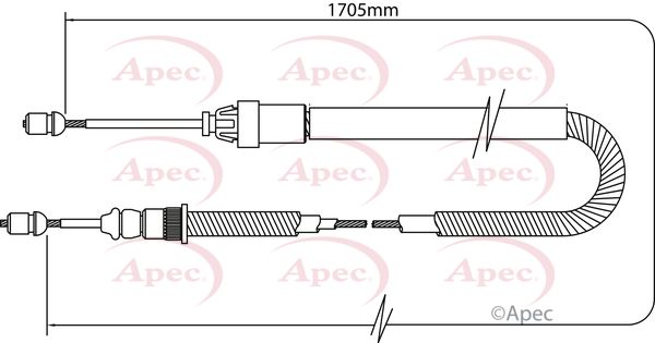 Apec CAB1333 Cable Pull, parking brake - 1
